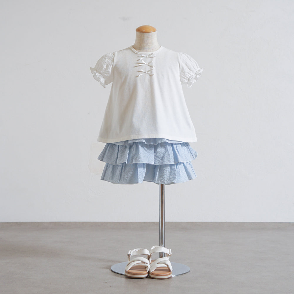 フリルティアードパンツ ライトブルー 80・90・100・110cm