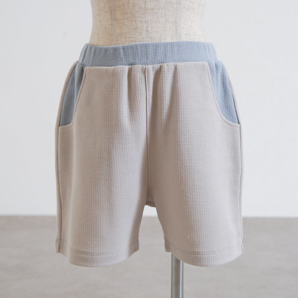 配色カノコハーフパンツ ライトグレー 80・ 90・100cm