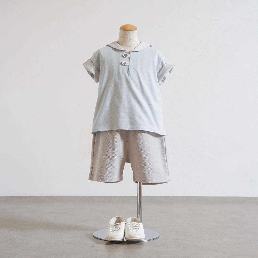 配色カノコハーフパンツ ライトグレー 80・ 90・100cm