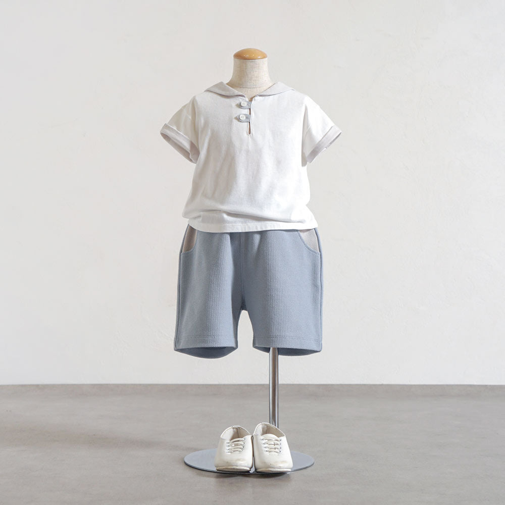 配色カノコハーフパンツ ライトブルー 80・ 90・100cm