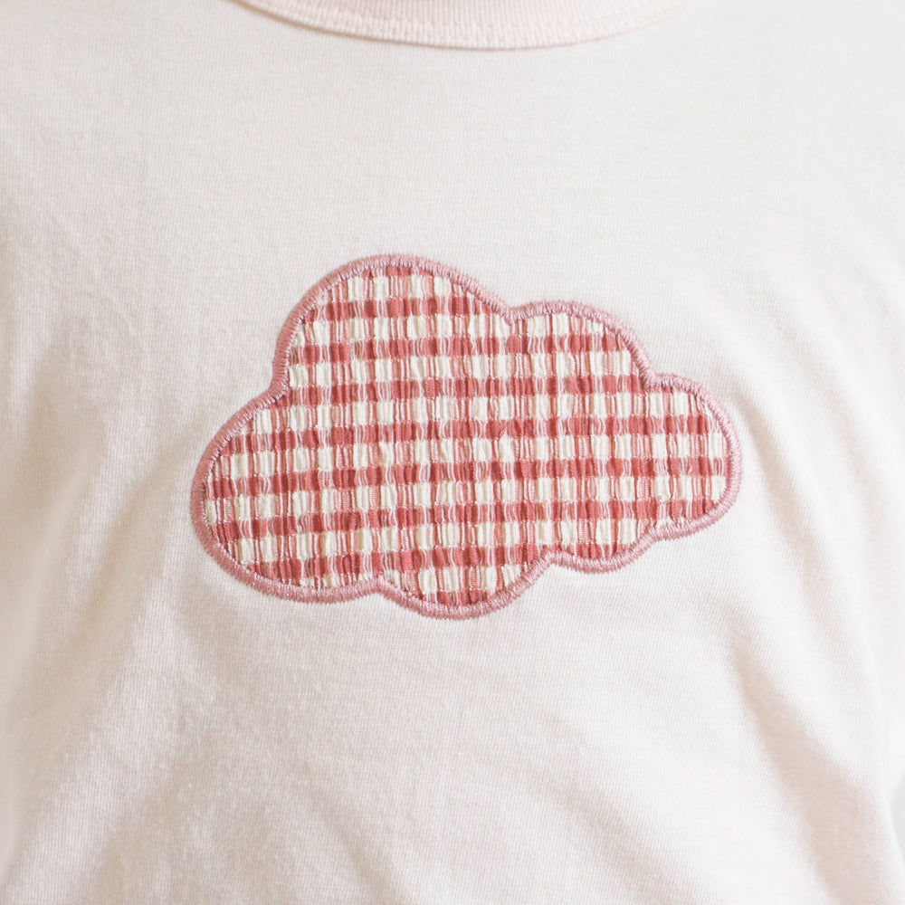 ギンガムチェックcloudTシャツ ピンク 80・90・100・110cm