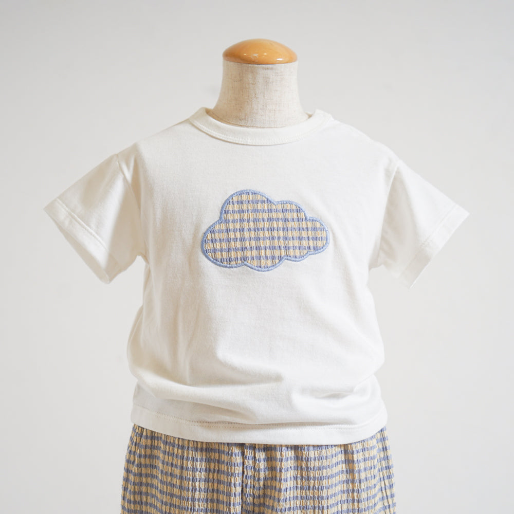 ギンガムチェックcloudTシャツ ライトブルー 80・90・100・110cm