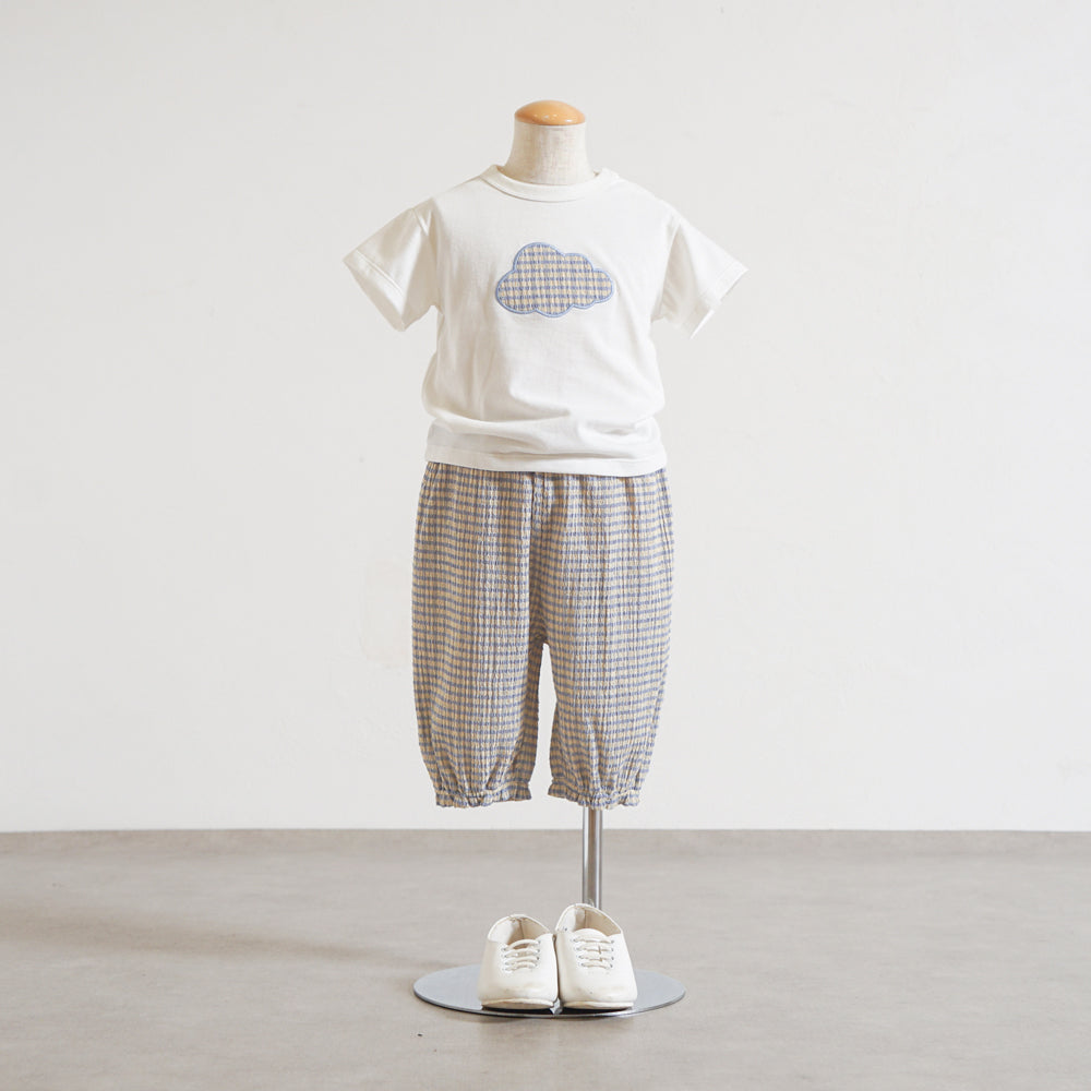 ギンガムチェックcloudTシャツ ライトブルー 80・90・100・110cm