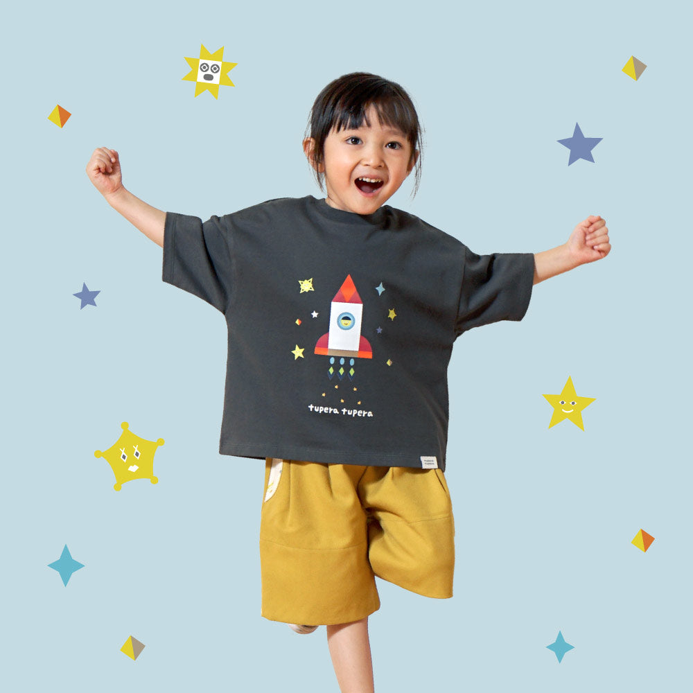 tupera tupera 親子Tシャツ(キッズ) チャコール 100-110cm