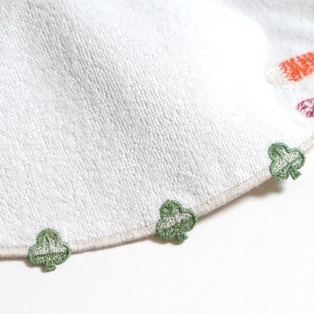 刺繍スタイ きつね×クローバー