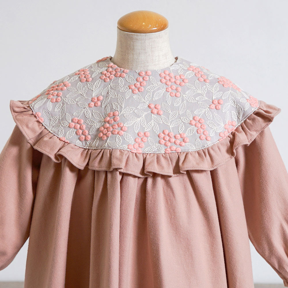 木の実刺繍ワンピース ピンク 80cm 90cm 100cm 110cm