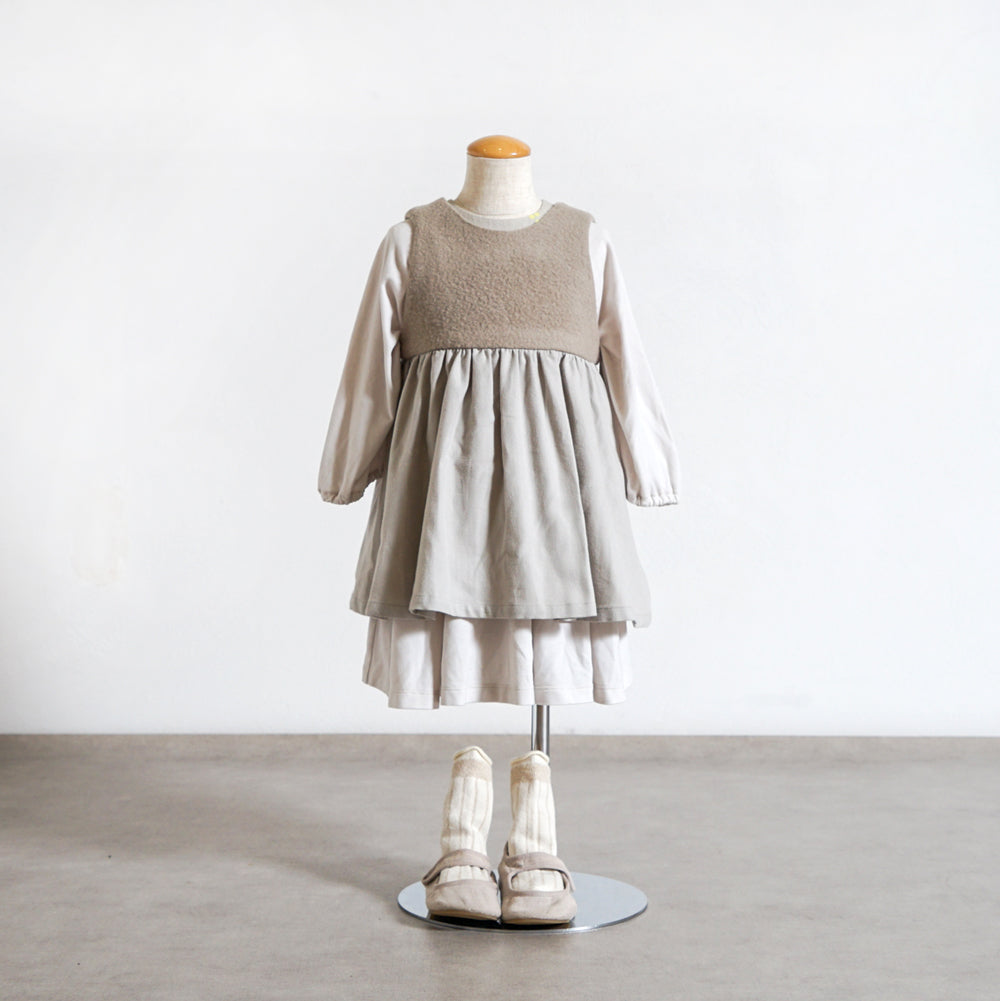 ボアエプロン グレージュ 80・90・100・110cm