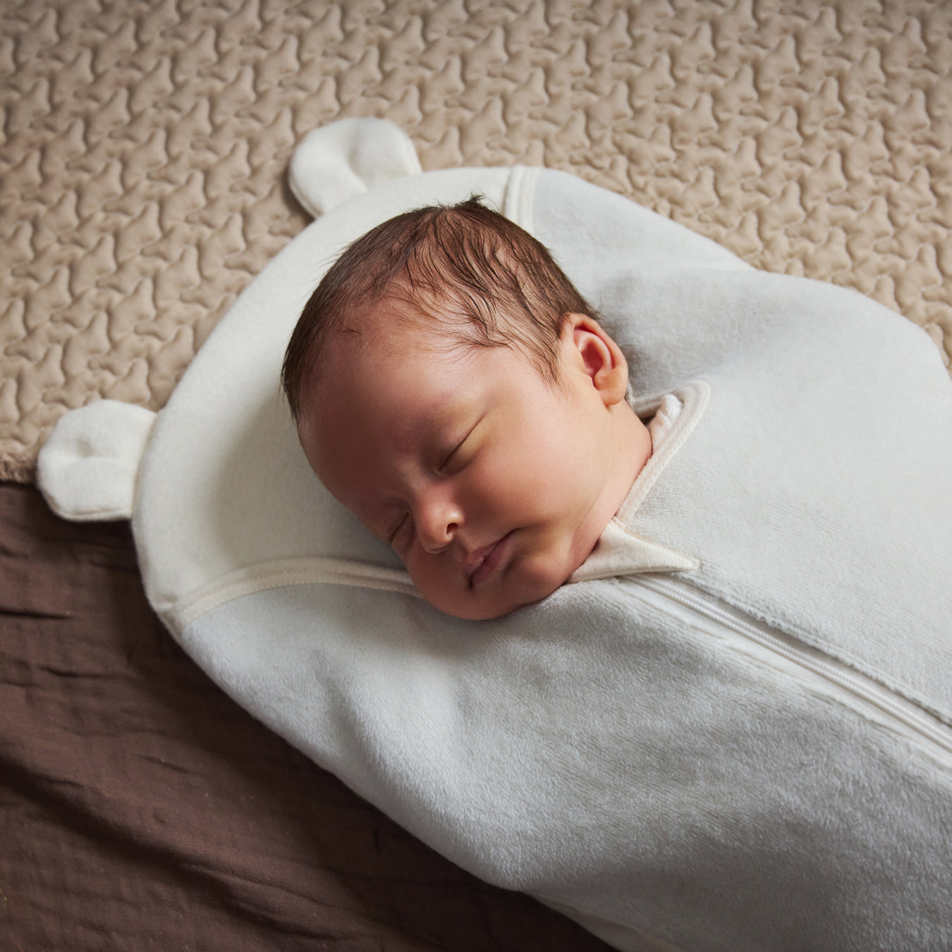 たまごマットおくるみ sleep 起毛ベロア アイボリー