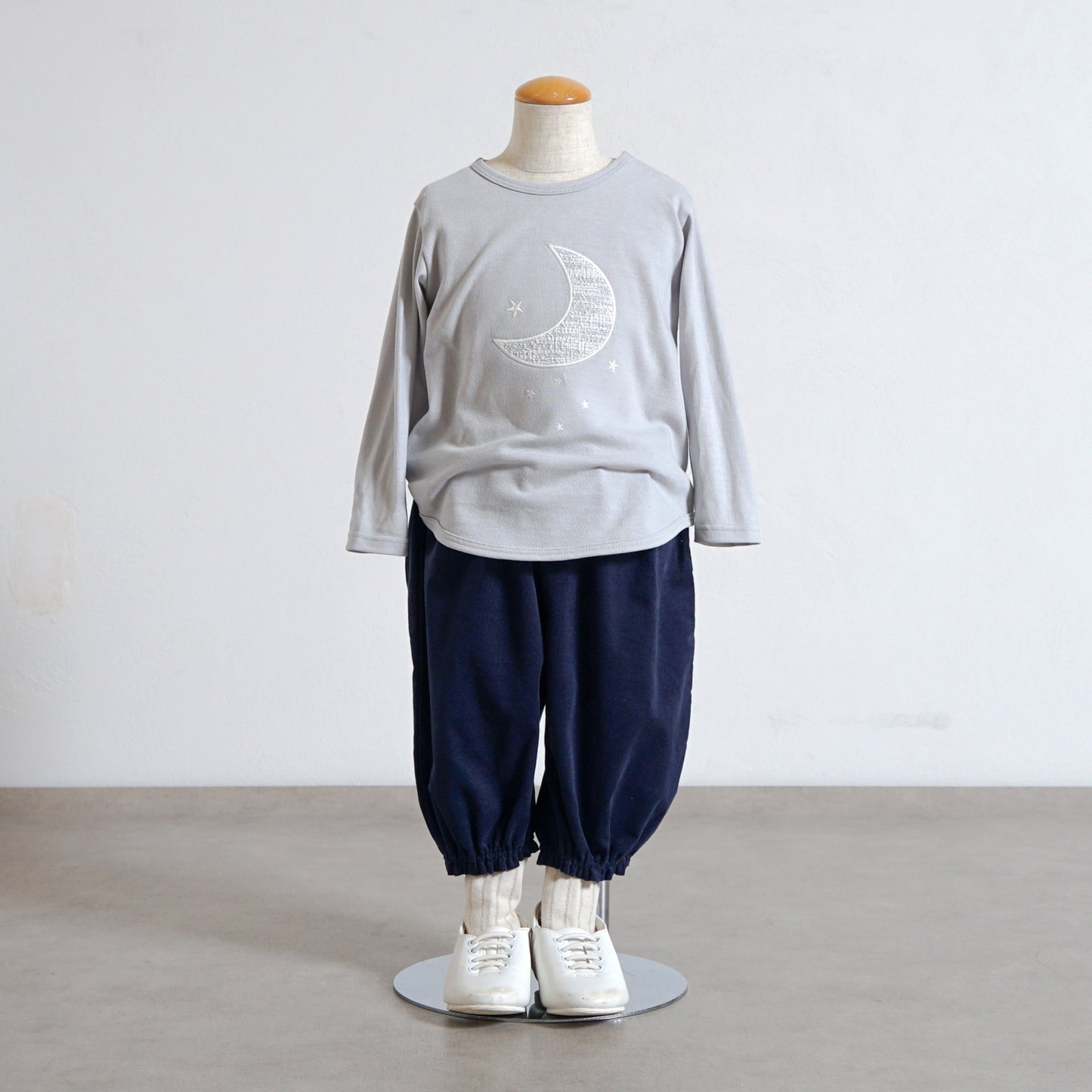 moon長袖Tシャツ ライトブルー 80・90・100cm