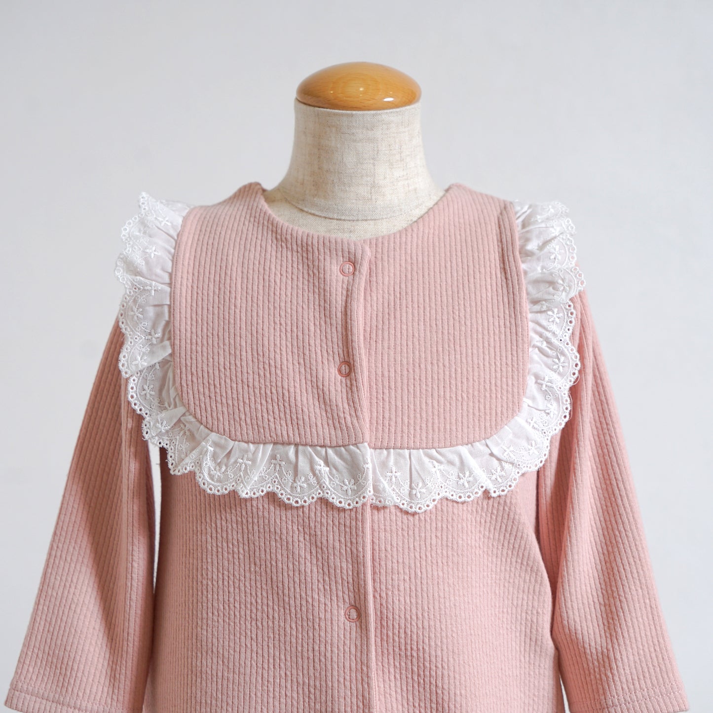 フリルレースロンパース ピンク 70cm・80cm