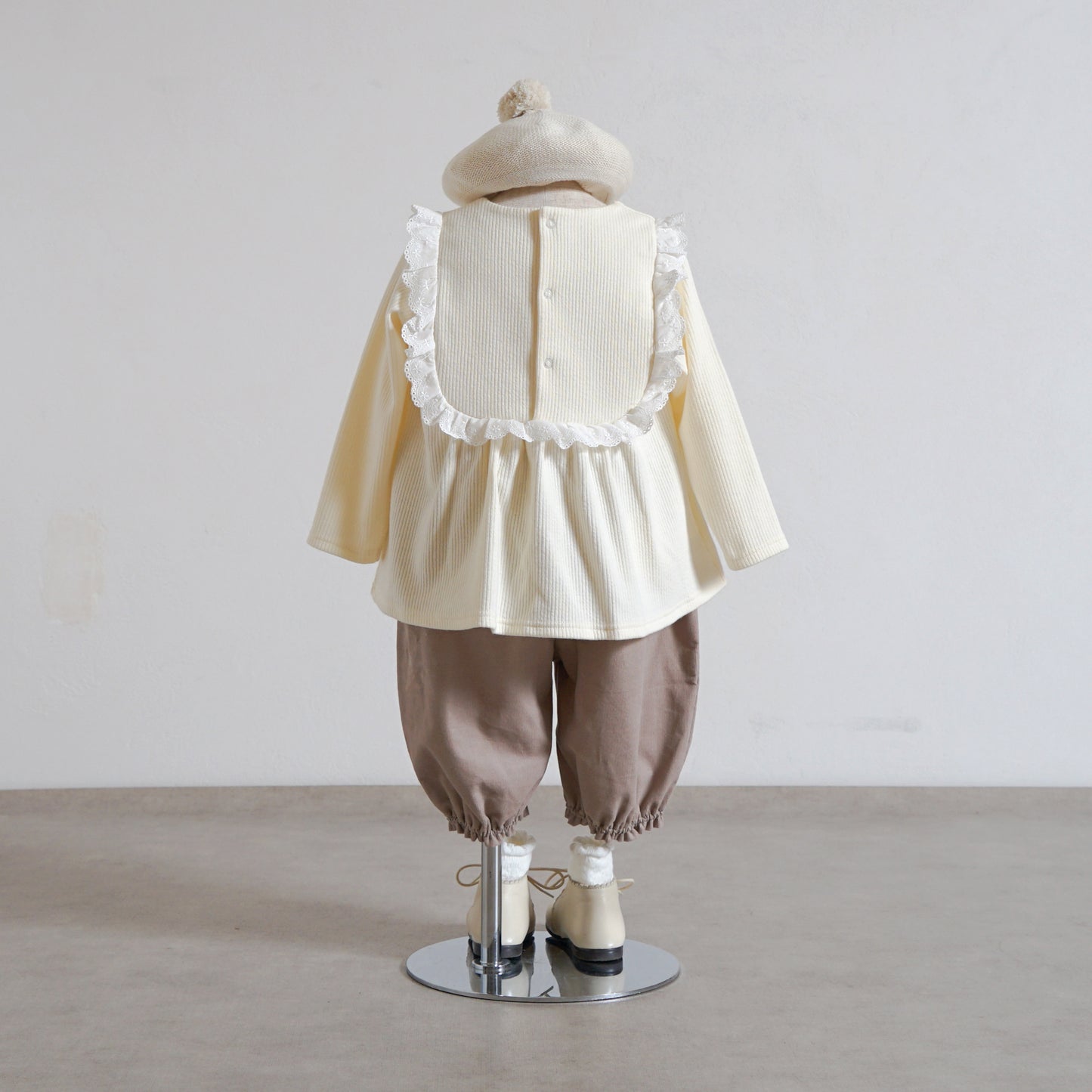 フリルレーストップス ミルク  80・90・100cm