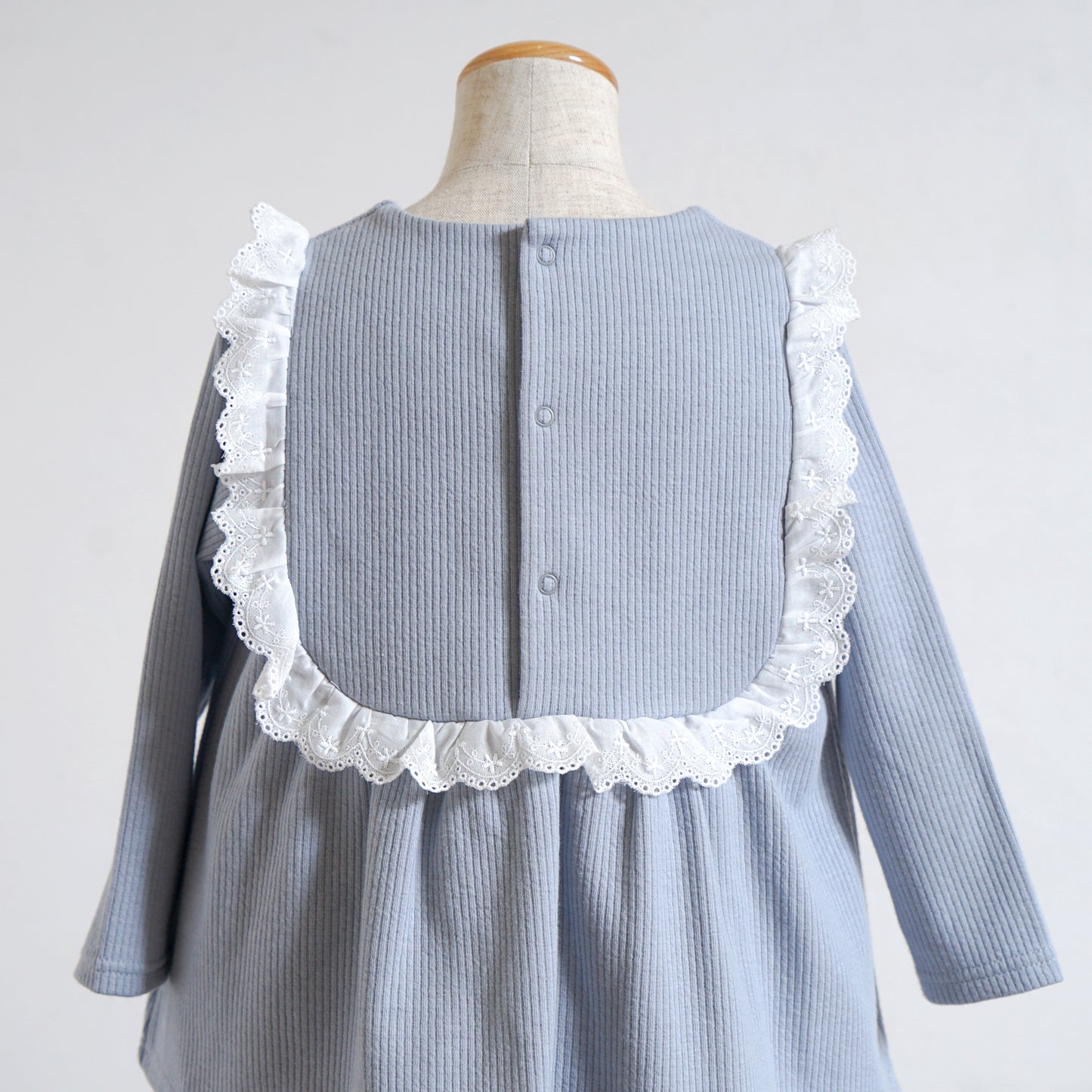 フリルレーストップス ブルーグレー 80・90・100cm