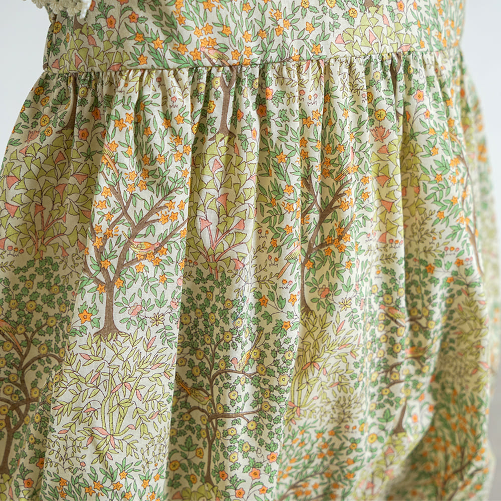 オーガニックコットンリバティロンパース イエロー 70・80cm