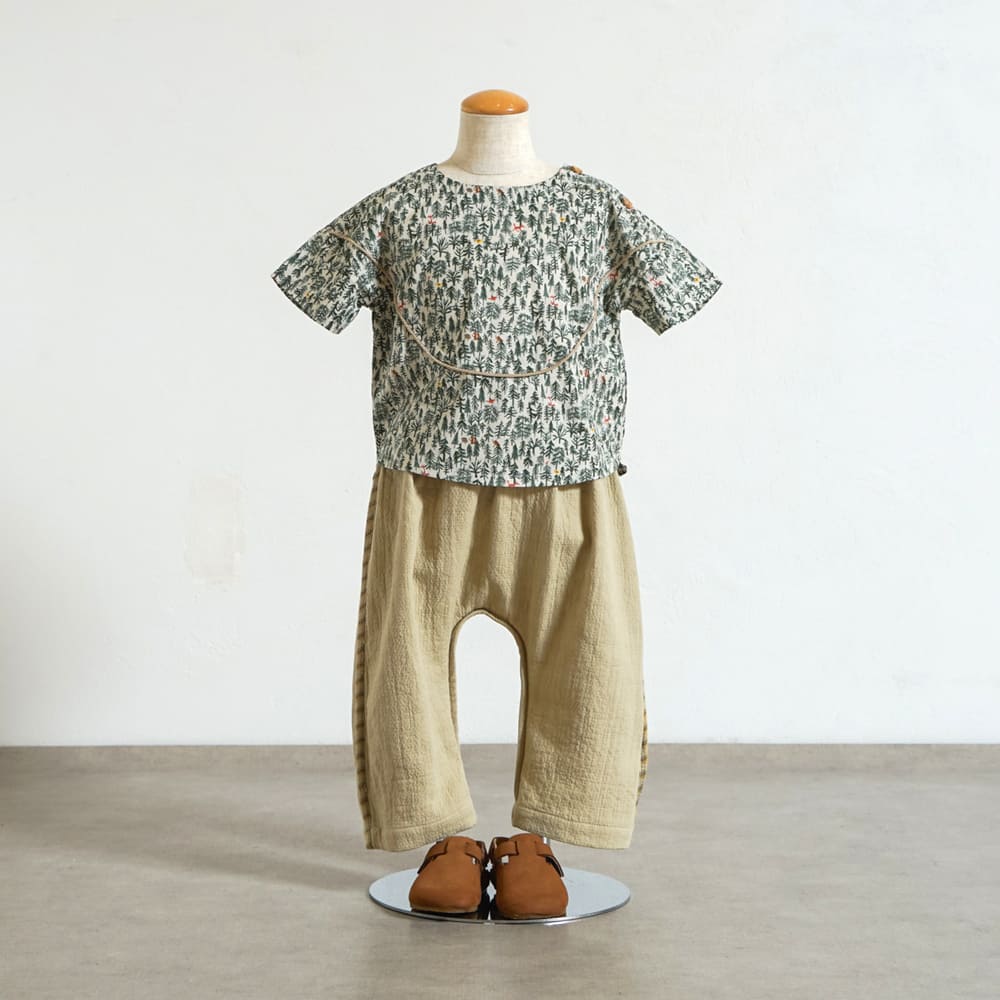 リバーシブルサルエルパンツ ベージュ 80・90・100・110cm