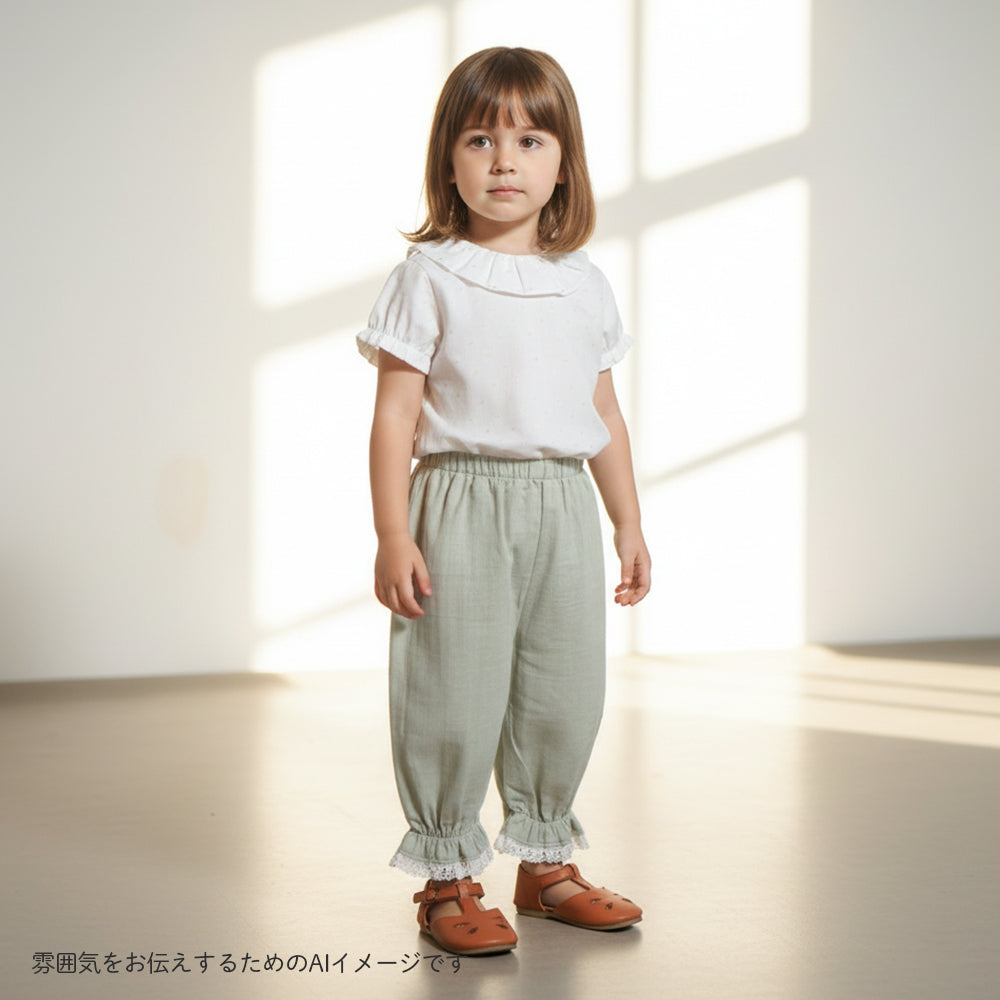 フリルドットTシャツ オフホワイト 80・90・100・110cm