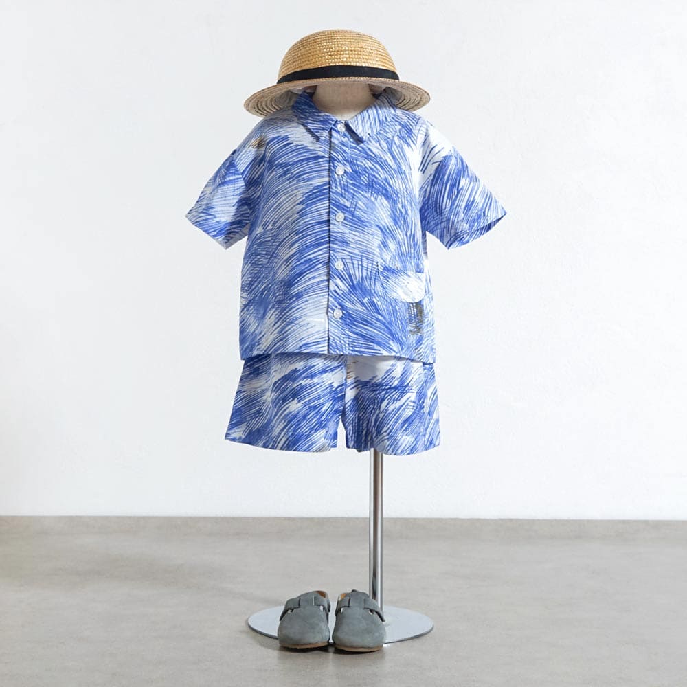リラックスシャツ ブルー 80・90・100・110cm