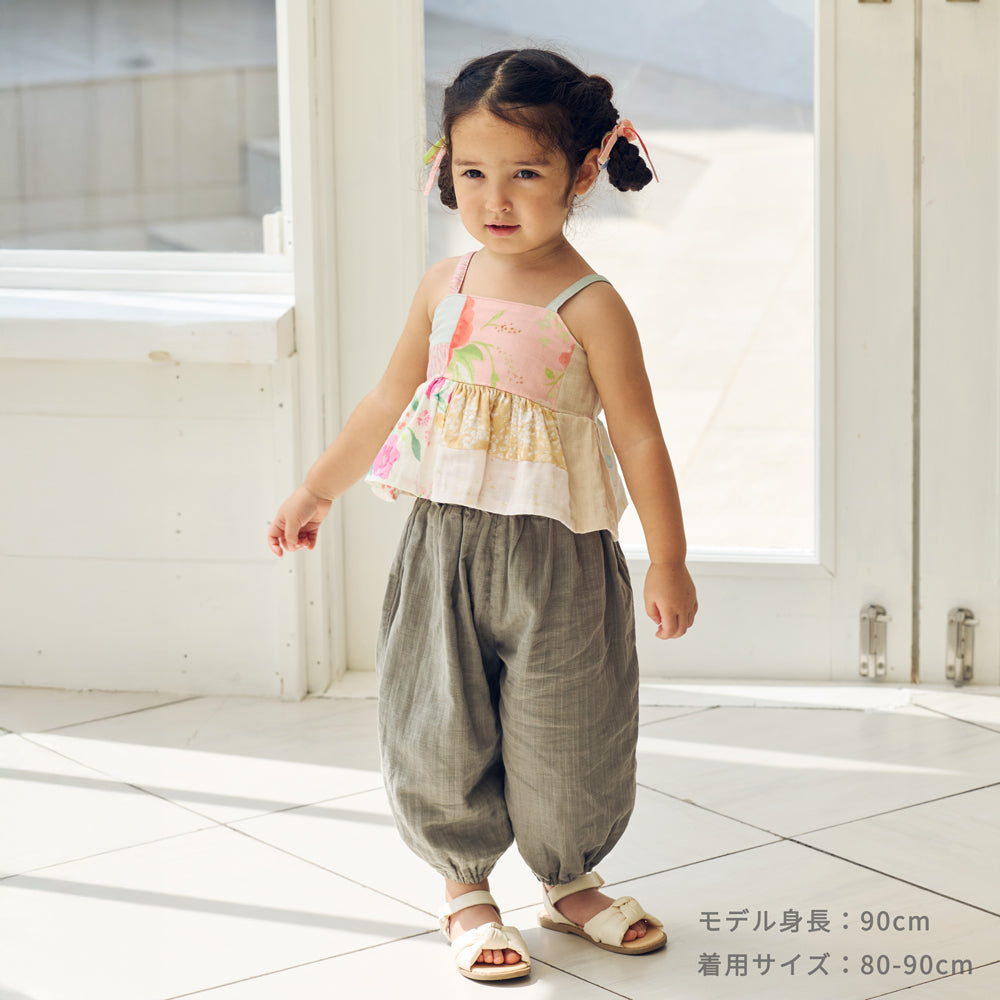 パッチワークキャミソール ピンク 80-90・90-100cm