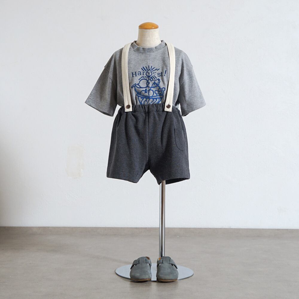 ニットサロペット チャコール 80-90・90-100cm