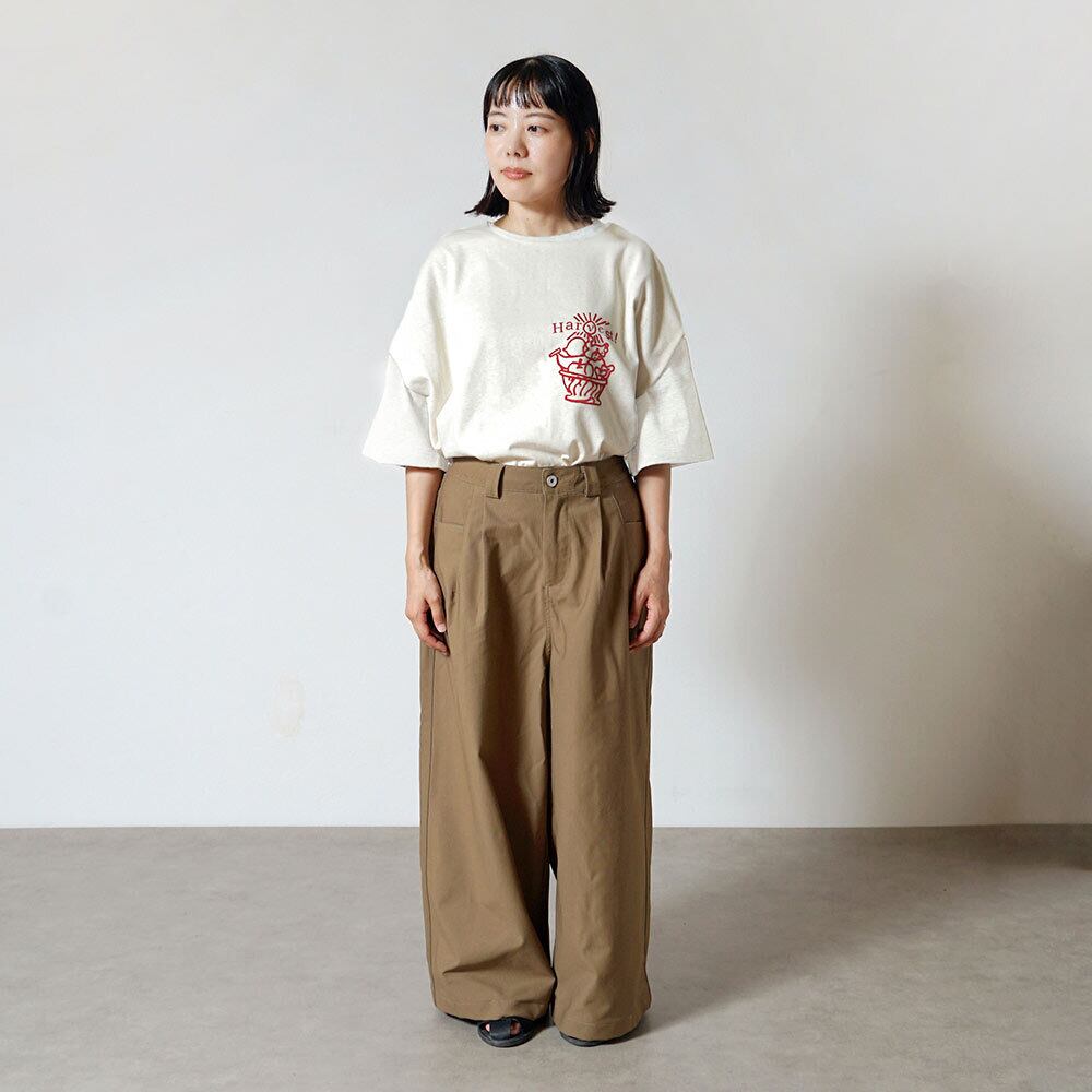 HarvestプリントTシャツ 杢グレー F / 大人服