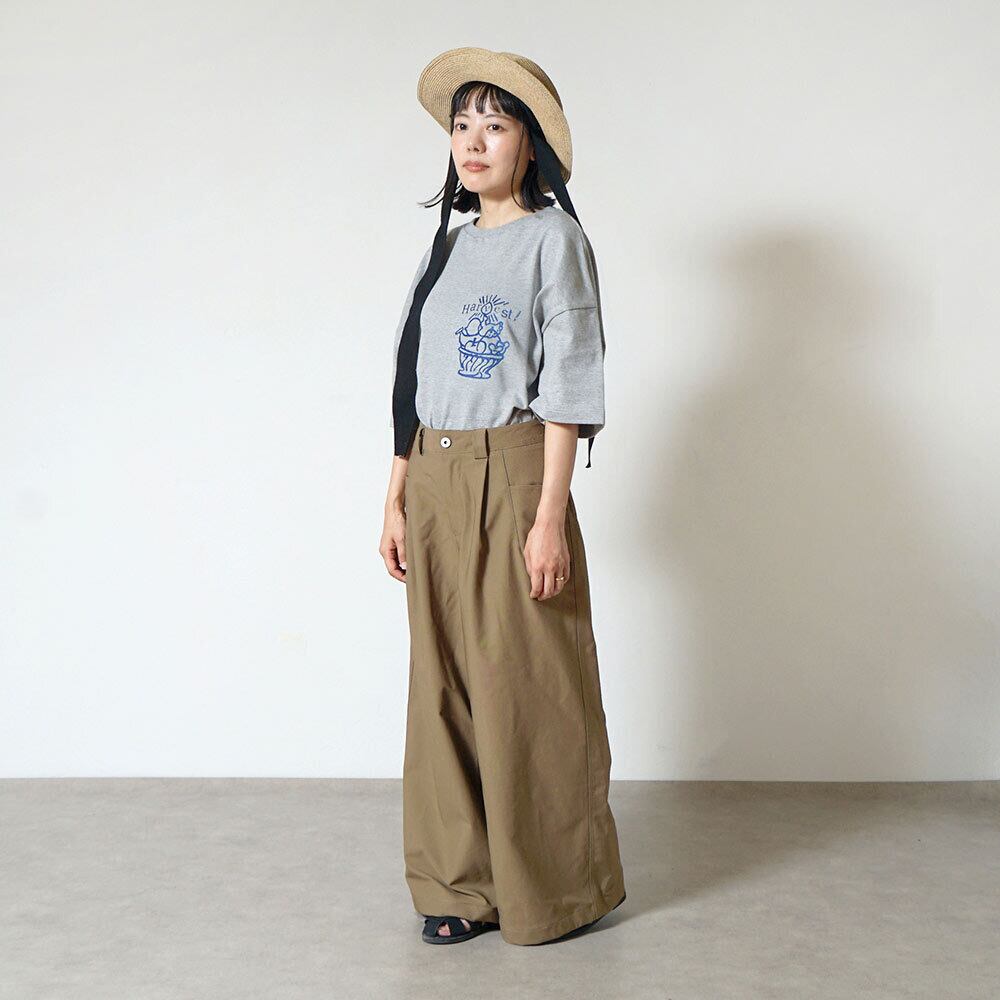 HarvestプリントTシャツ 杢グレー F / 大人服