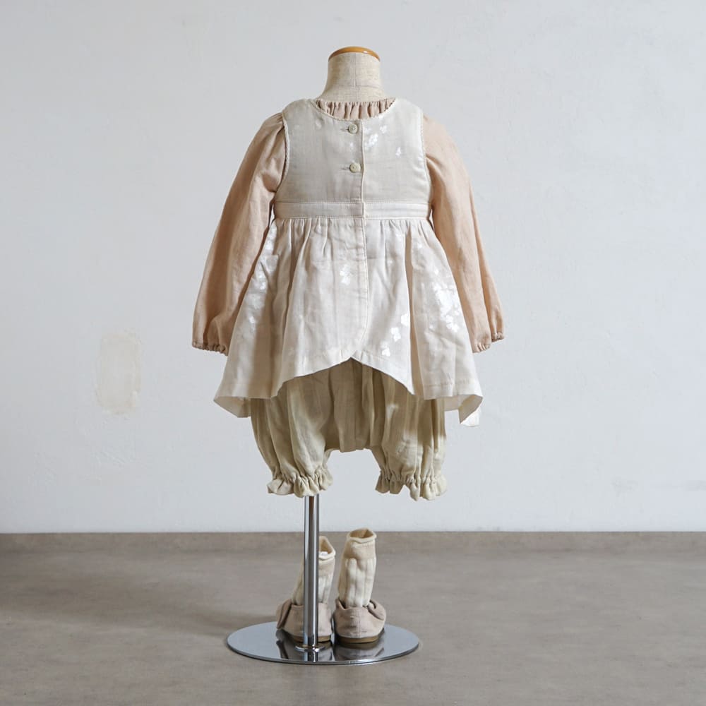 エプロンワンピース ライトグレー 70-90・80-100cm