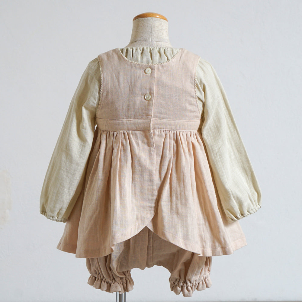 エプロンワンピース ピンク 70-90・80-100cm