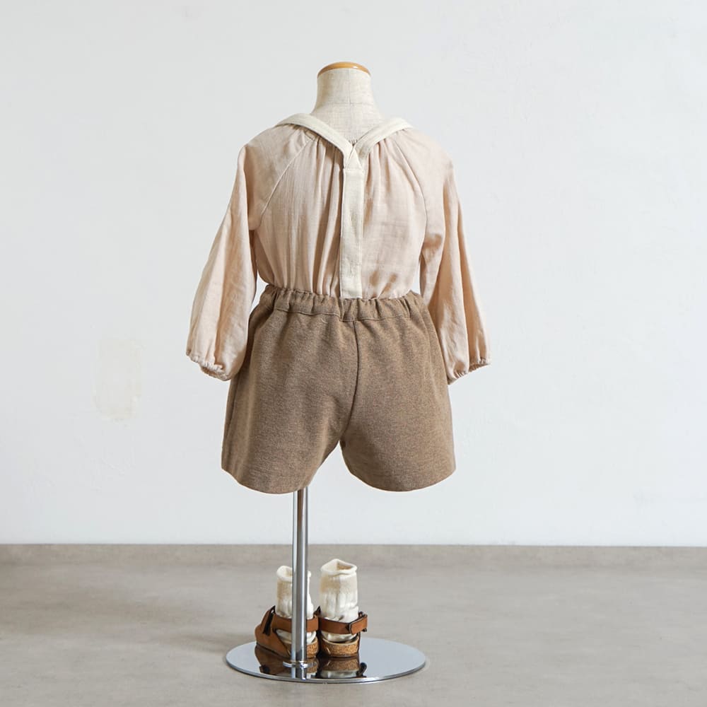ニットサロペット ブラウン 80-90・90-100cm