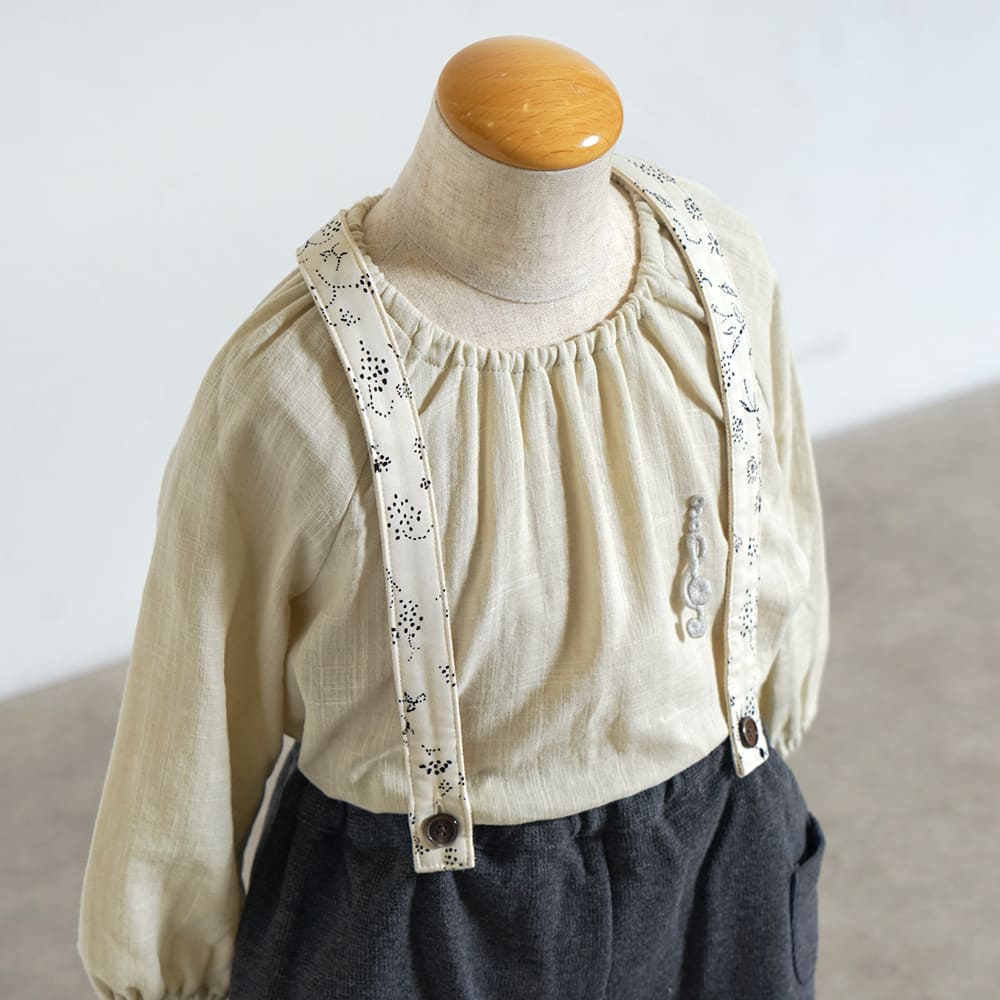 ニットサロペット チャコール 80-90・90-100cm