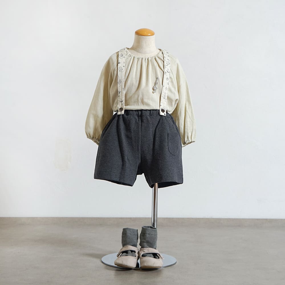 ニットサロペット チャコール 80-90・90-100cm