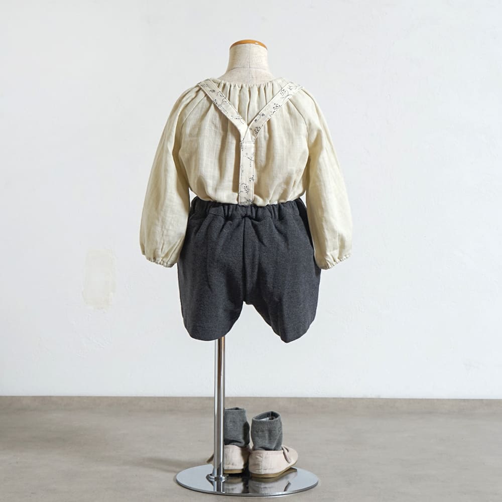 ニットサロペット チャコール 80-90・90-100cm