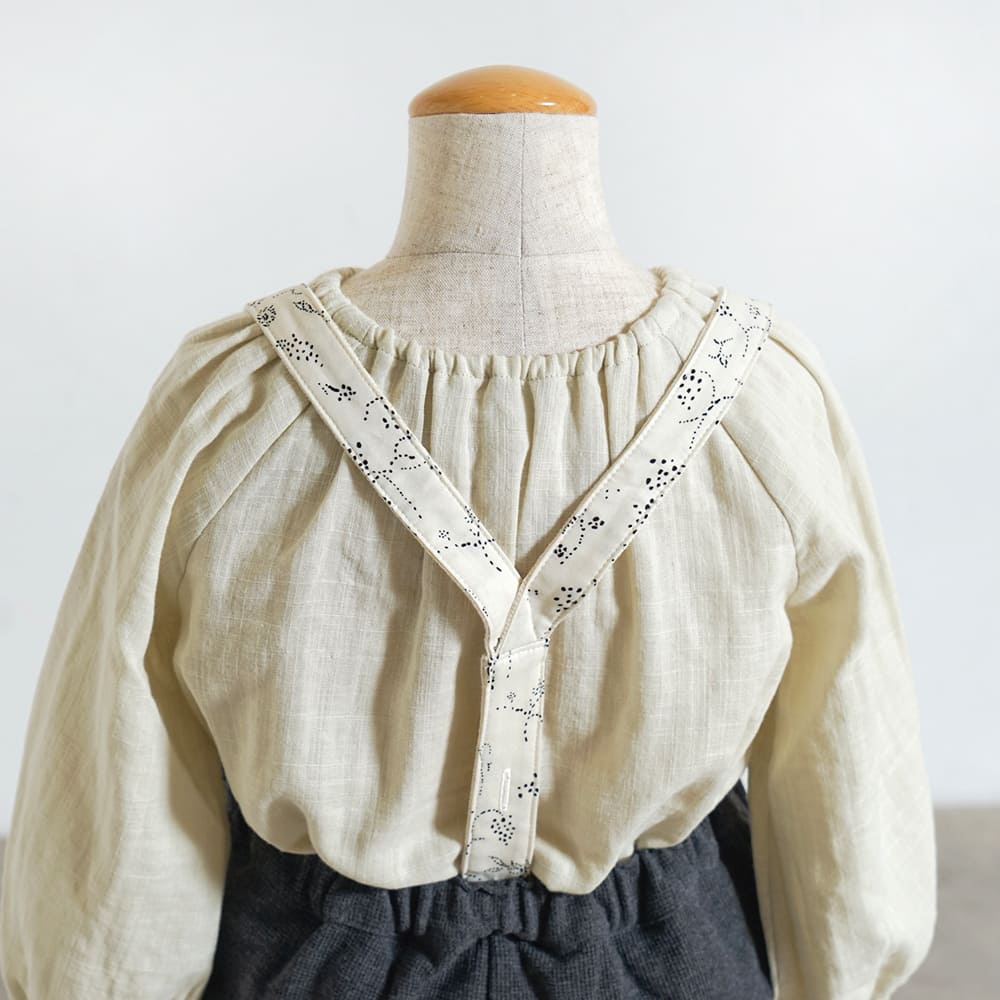 ニットサロペット チャコール 80-90・90-100cm