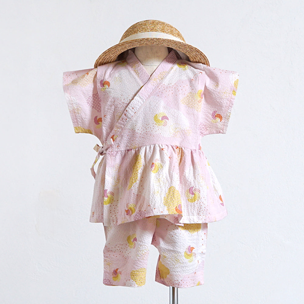 じんべいギャザーセパレート ピンク／nadeshiko_撫子 80-90cm・90-100cm