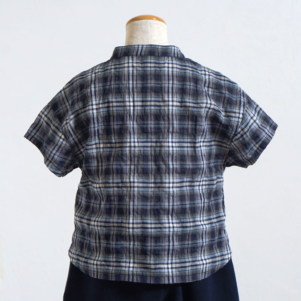 木馬チェックシャツ ネイビー 80・90・100・110cm