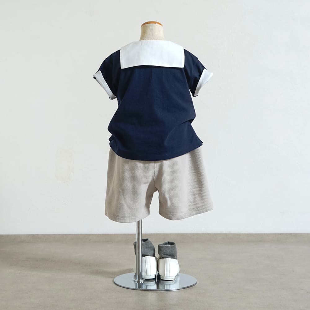 セーラー配色 Tシャツ ネイビー 80・90・100・110cm