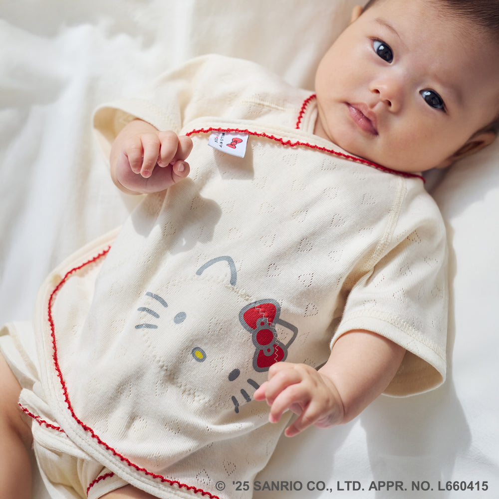 HELLO KITTY Hoppetta PATTO SATTO HADAGI パターンメッシュ ベビー肌着