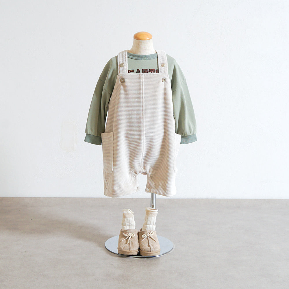 ハーフサロペットパンツ ライトグレー 70-80・80-90・90-100cm