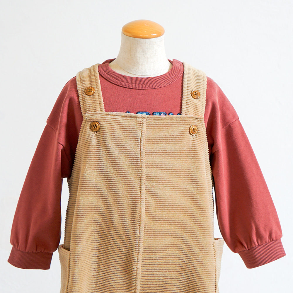 ハーフサロペットパンツ ベージュ 70-80・80-90・90-100cm