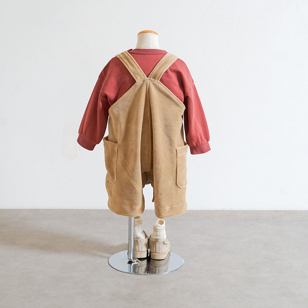 ハーフサロペットパンツ ベージュ 70-80・80-90・90-100cm