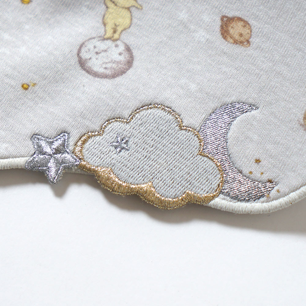 &Star 刺繍スタイ ライトグレー