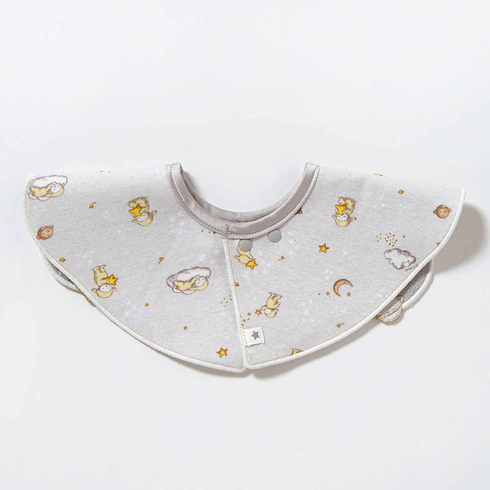 &Star 刺繍スタイ ライトグレー