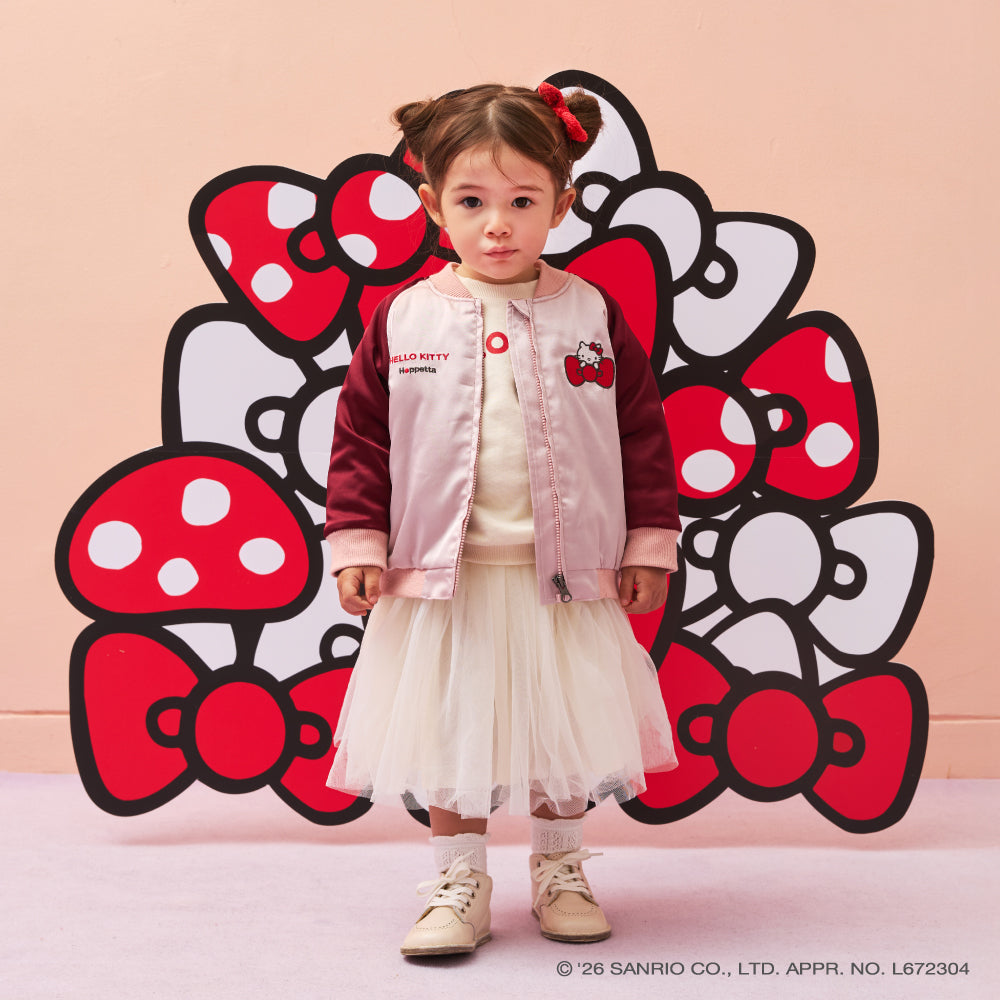 HELLO KITTY×Hoppetta SOUVENIR JACKET ピンク 80-90・90-100・100-110cm
