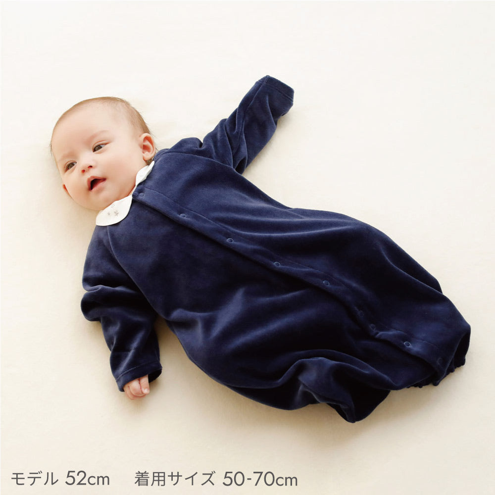 star刺繍襟ベロア2wayドレス ライトブルー 50-70cm / ツーウェイオール
