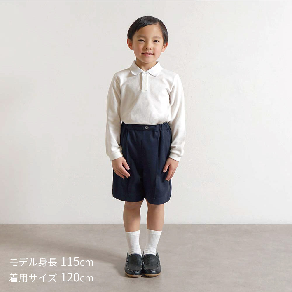 お受験服 長袖ポロシャツ ホワイト 90cm・100cm・110cm・120cm