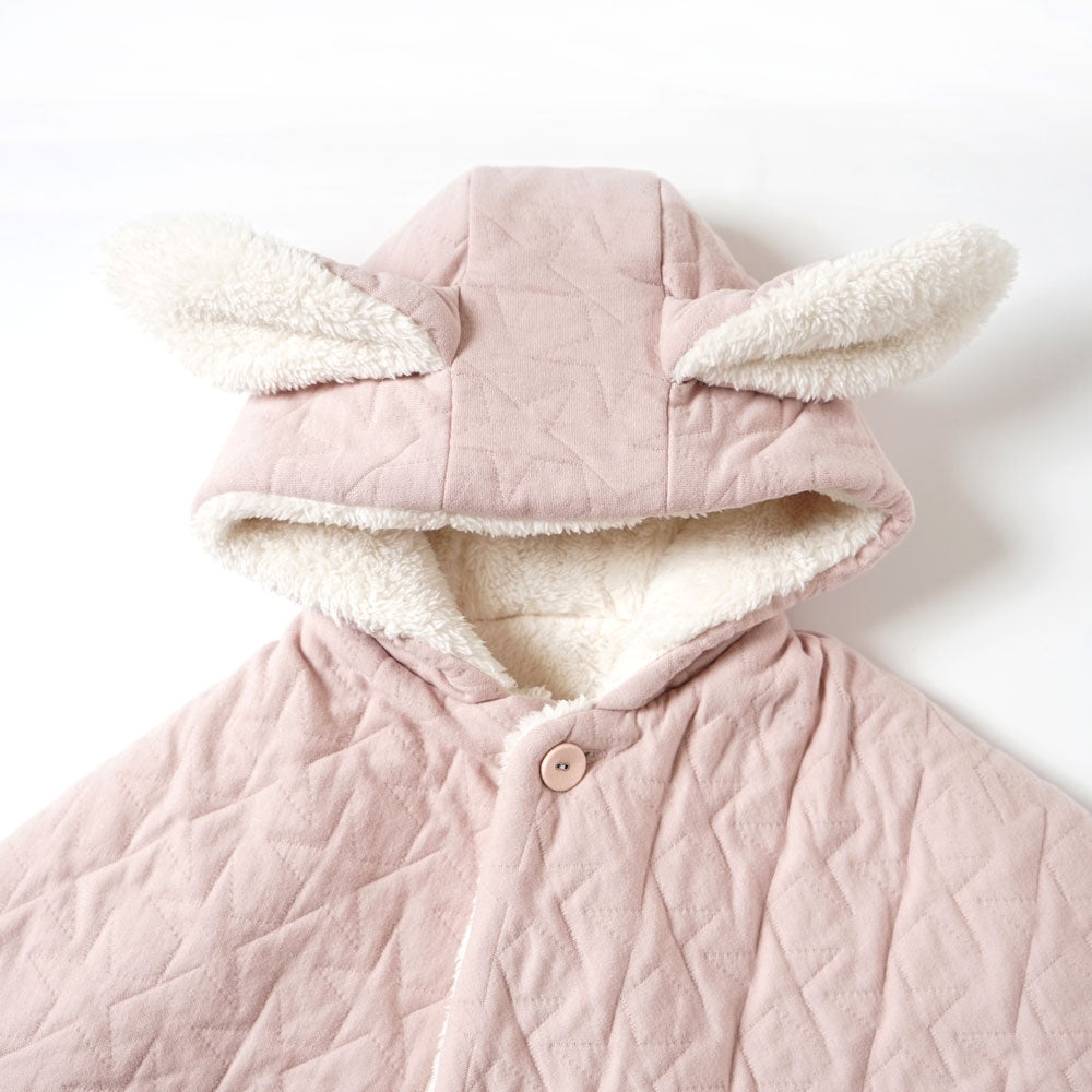 starキルト 耳つきマント ピンク 新生児～100cm / ギフト包装不可