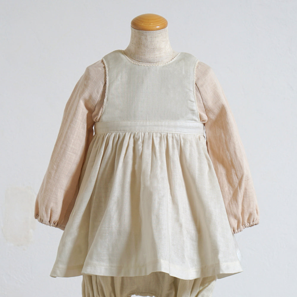 エプロンワンピース ライトグレー 70-90・80-100cm