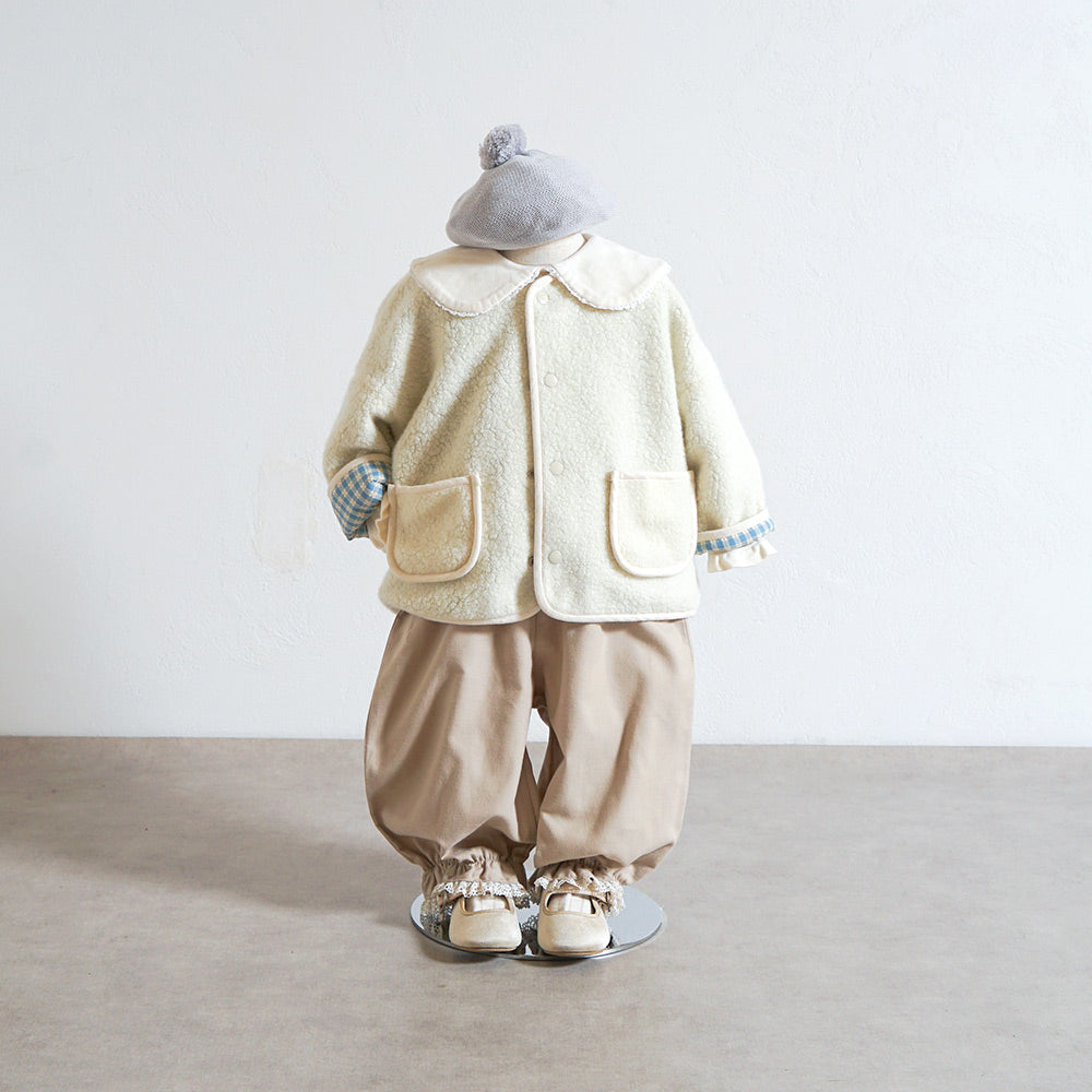 リバーシブルボアブルゾン クリーム 70-80・80-90・90-100・100-110cm