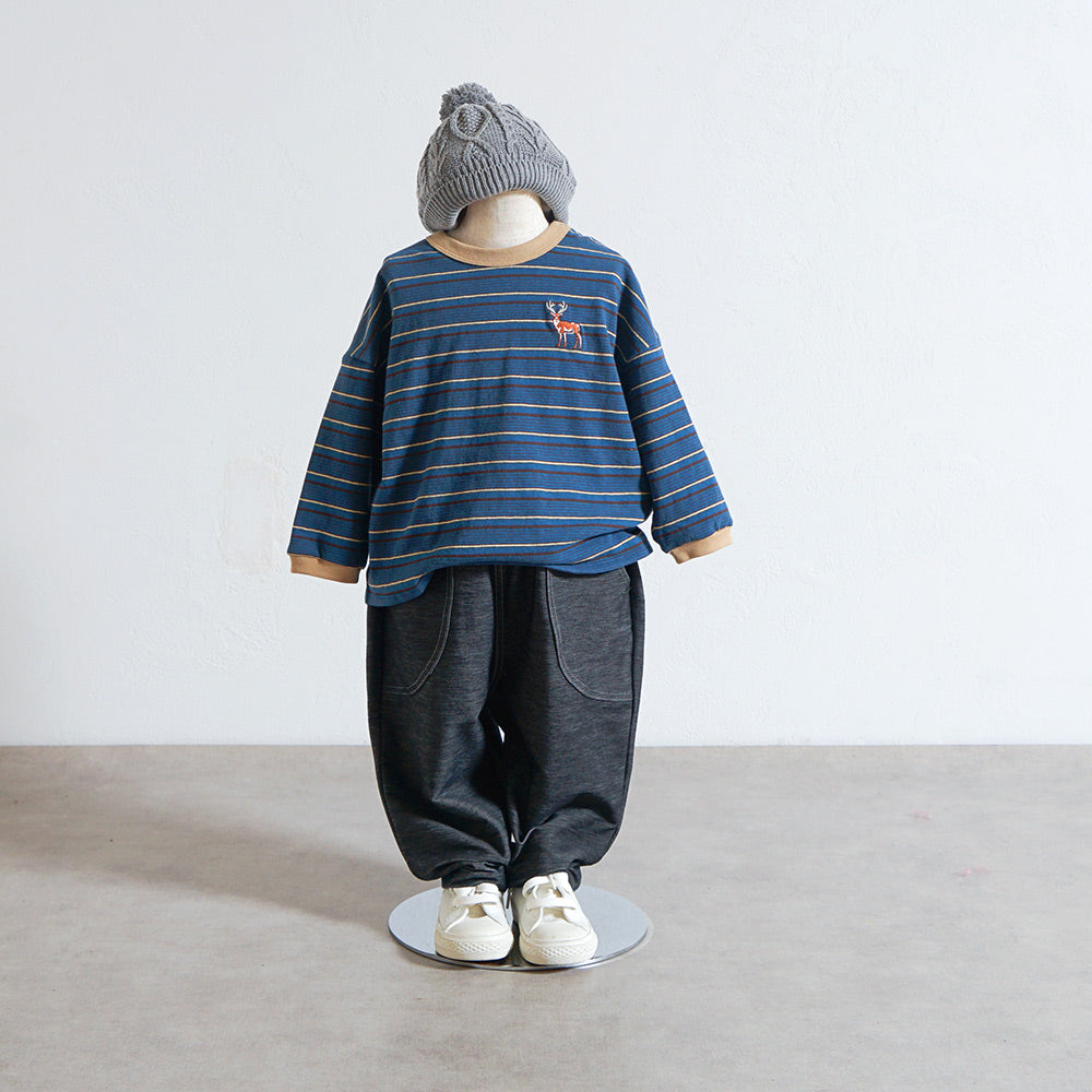 ストレッチポケットパンツ ブラック 80・90・100・110cm