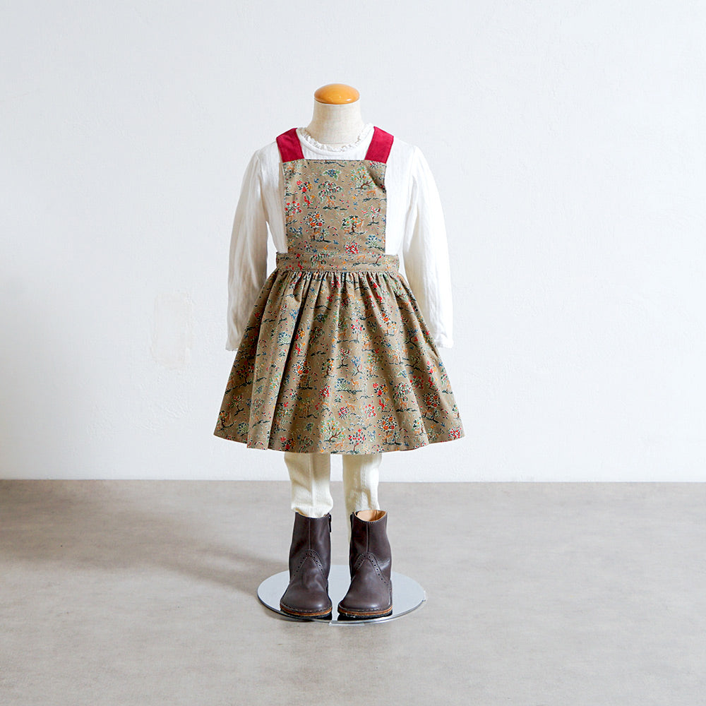 リバティBambiエプロンドレス ベージュ 80・90・100・110cm