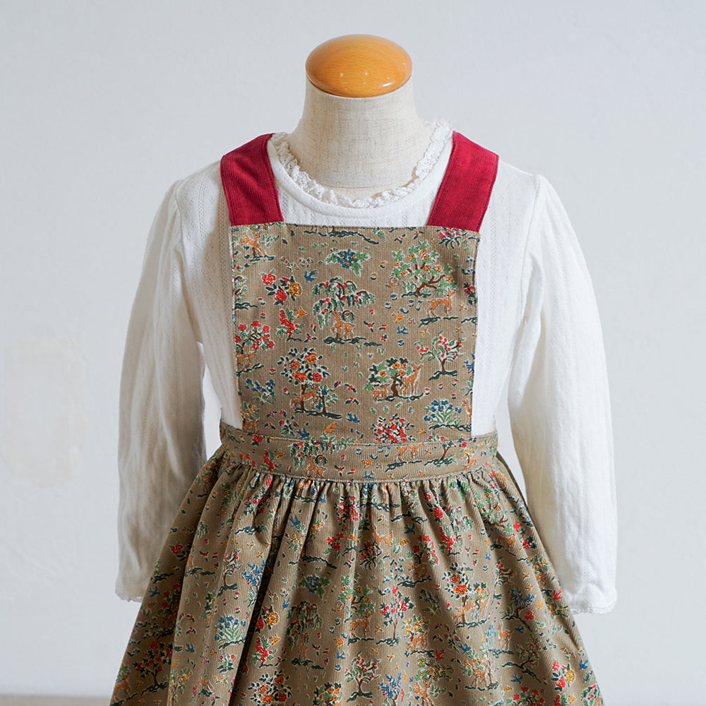 リバティBambiエプロンドレス ベージュ 80・90・100・110cm