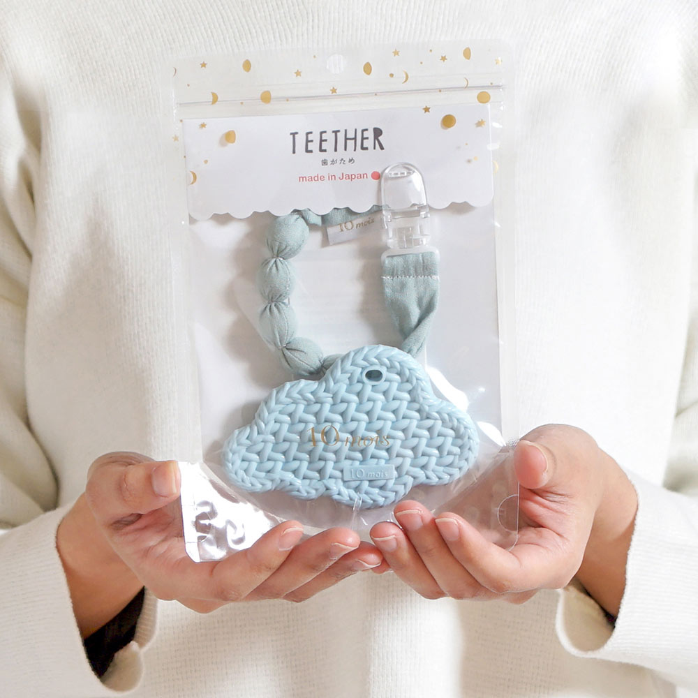 TEETHER(歯がため)　クラウド　ホルダー付き　ブルー